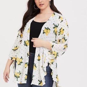 NWOT Torrid lightweight lemon kimono